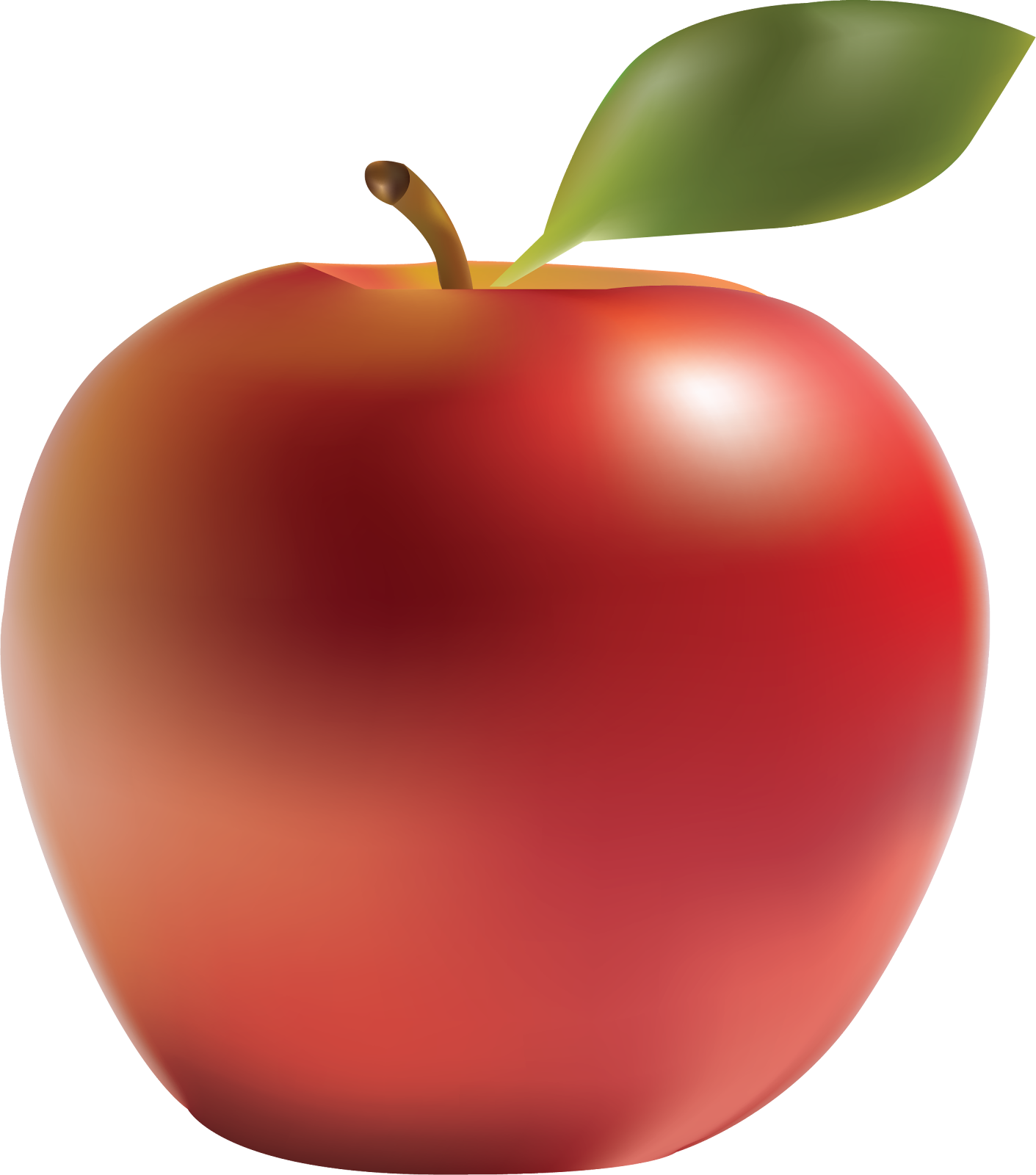 drawing of an apple using gradient mesh technique